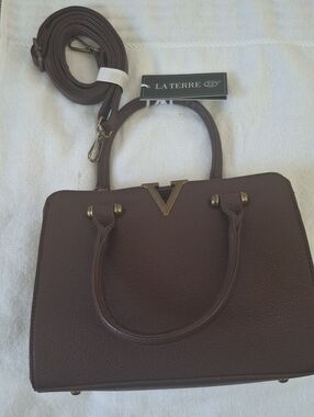 La Terre Brown Satchel Handbag